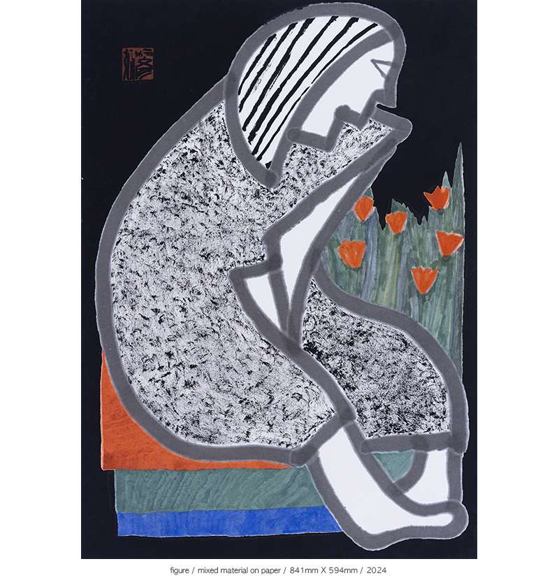 Jang Byeong Eun · Eastbrush · 张炳彥 · figure · mixed_material_on_paper · 841mm_x_594mm · 2024